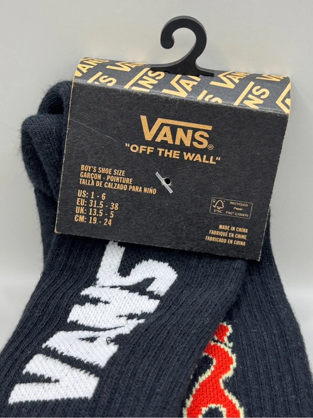 UP IN FLAMES Vans Crew Boy’s Sock
